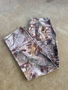 Vintage Carhartt Mens 38x34 Camo Dungaree Fit Pants Hunting Realtree D4